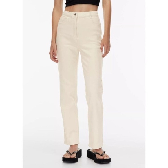 Aritzia WILFRED FREE Melina Cotton Twill Straight Leg Pants, Size 4 deep taupe - Picture 15 of 16